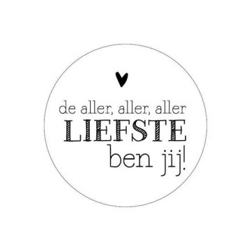 0017810sticker rond 40mm de aller aller aller liefste ben jij 250pr550