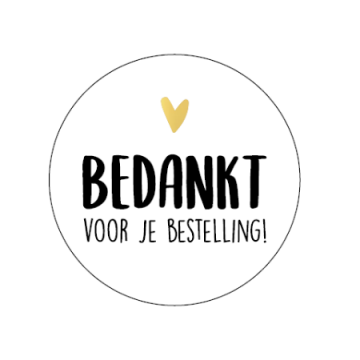 0027072wensetiket rond 50mm bedankt voor je bestelling 250pr450