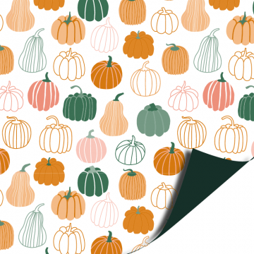 0027803kp coated cadeaupapier 30cm 100m pretty pumpkins