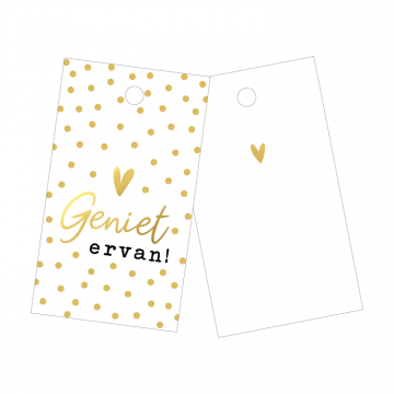 0028722label geniet ervan 40x70mm