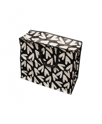 0032010shopper met rits hearts zwartwit 40x36x18cm 0
