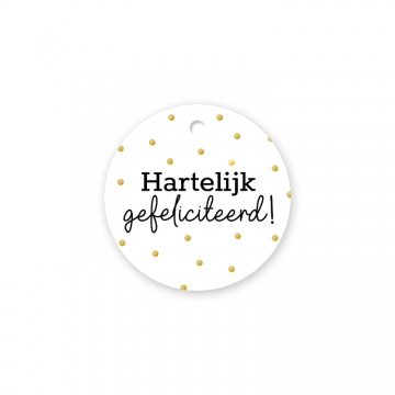 0032725label hartelijk gefeliciteerd stippen d60mm
