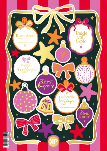 0034340kp a5 stickervel colorful christmas 25 vellen
