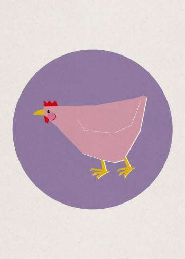 Ansichtkaart kip mientje