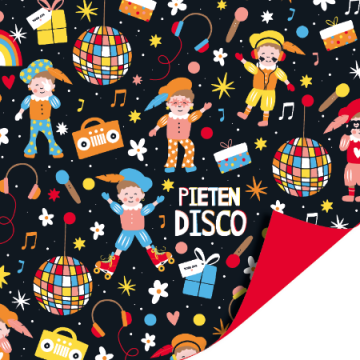 Cadeaupapier 30cm pieten disco 2