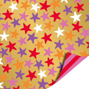 Cadeaupapier 30cm stars goldmulticolor