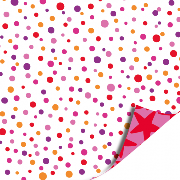 Cadeaupapier 30cm stars pinkred 1