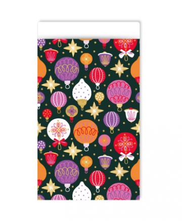 Cadeauzakjes 12x19cm christmas ornaments green