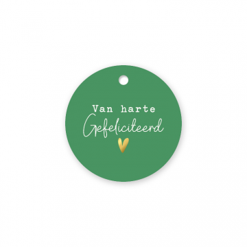 Groen label van harte gefeliciteerd d60mm