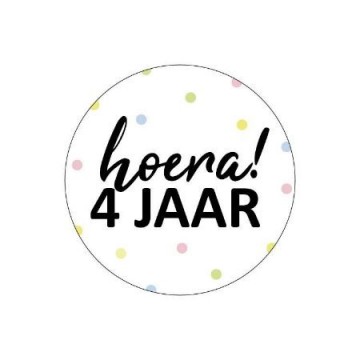 Hoera 4 jaar 40mm 1