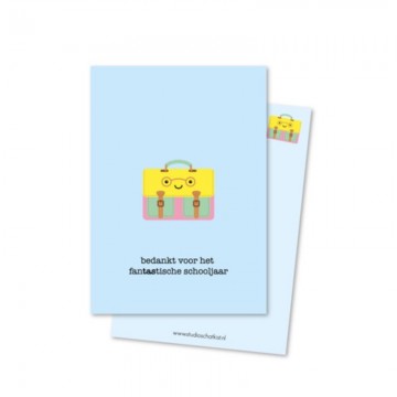 Kaart bedankt voor het fantastische schooljaar