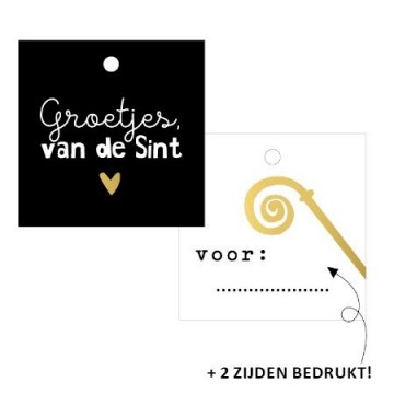 Label groetjes van de sint 60x60mm