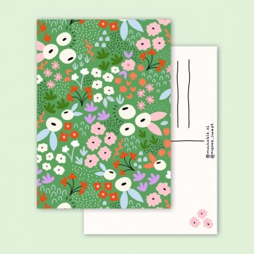 Muchable bloemenpatroon groen