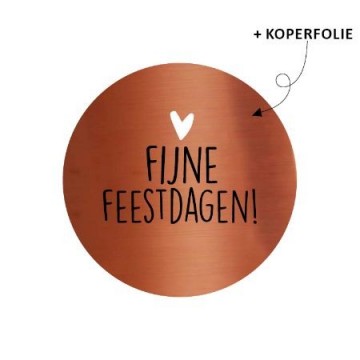 Sticker fijne feestdagen koper