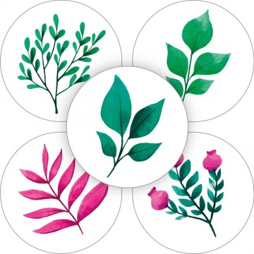 Sticker pink leaves assorti 612026124910