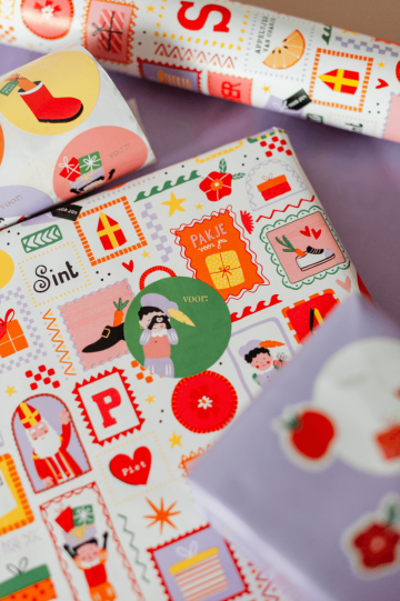 Stickers 50mm kleurrijk sinterklaas 1