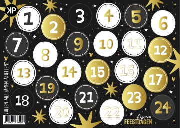 Stickervel advent goudfolie