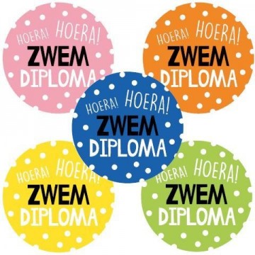 Zwemdiploma 5 kleuren 40mm